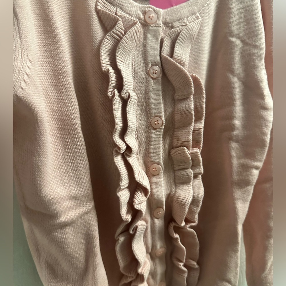 🆕 RUFFLE BUTTS PINK RUFFLED CARDIGAN FOR GIRLS - Picture 5 of 7